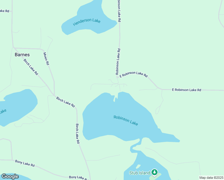map of restaurants, bars, coffee shops, grocery stores, and more near 52051 Robinson Lake Road in Barnes