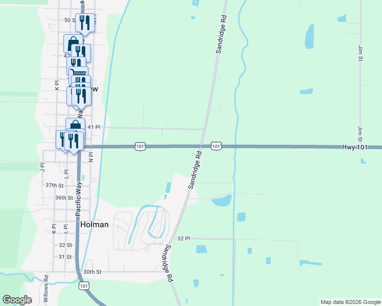 map of restaurants, bars, coffee shops, grocery stores, and more near in Seaview