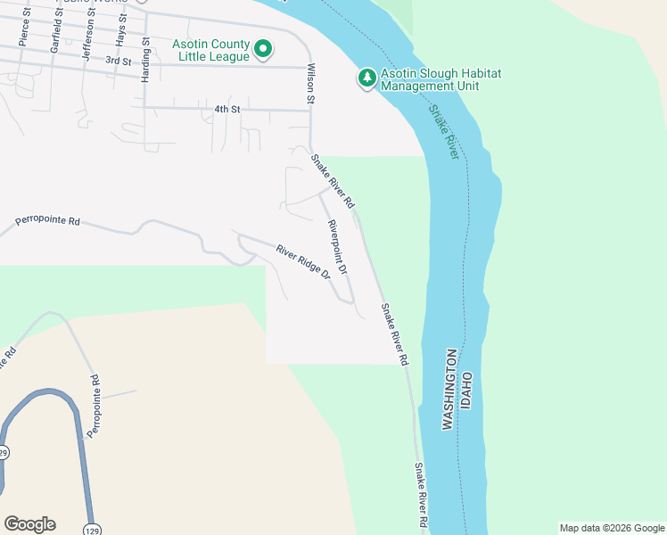 map of restaurants, bars, coffee shops, grocery stores, and more near 150-490 Snake River Rd in Asotin