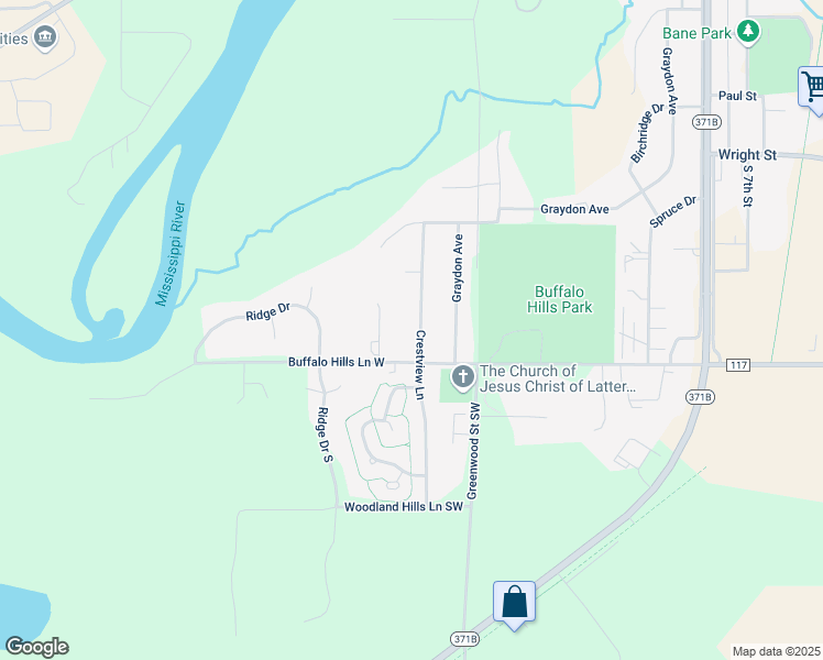 map of restaurants, bars, coffee shops, grocery stores, and more near 2104 Crestview Lane in Brainerd