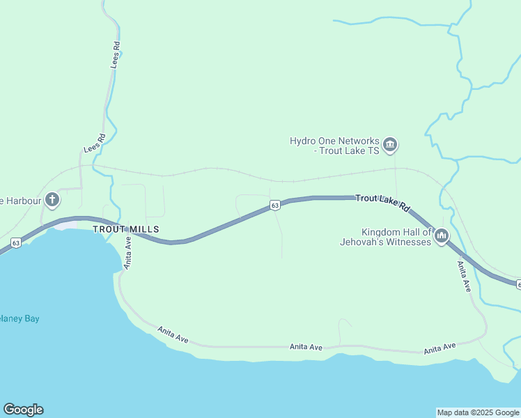 map of restaurants, bars, coffee shops, grocery stores, and more near 4030 Trout Lake Road in North Bay