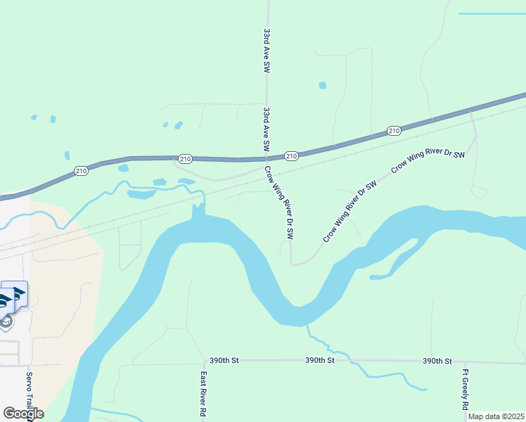 map of restaurants, bars, coffee shops, grocery stores, and more near 3505 Crow Wing River Drive Southwest in Pillager