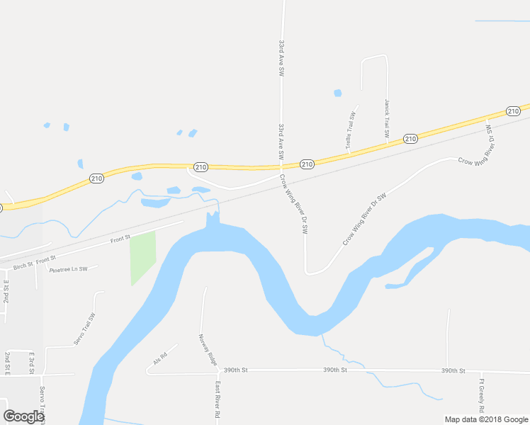 map of restaurants, bars, coffee shops, grocery stores, and more near 3505 Crow Wing River Drive Southwest in Pillager