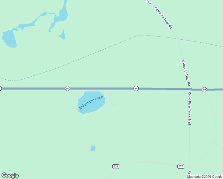 map of restaurants, bars, coffee shops, grocery stores, and more near 4895 Ackerman Lake Road in Munising