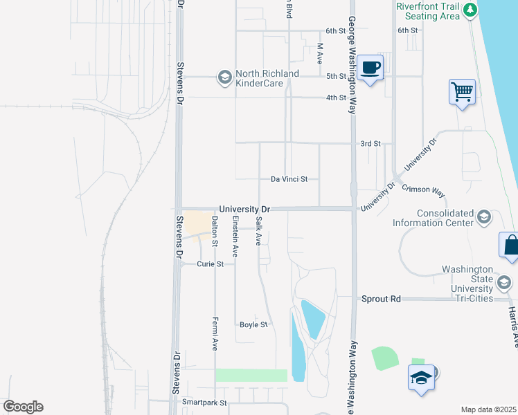 map of restaurants, bars, coffee shops, grocery stores, and more near 2892 Salk Avenue in Richland