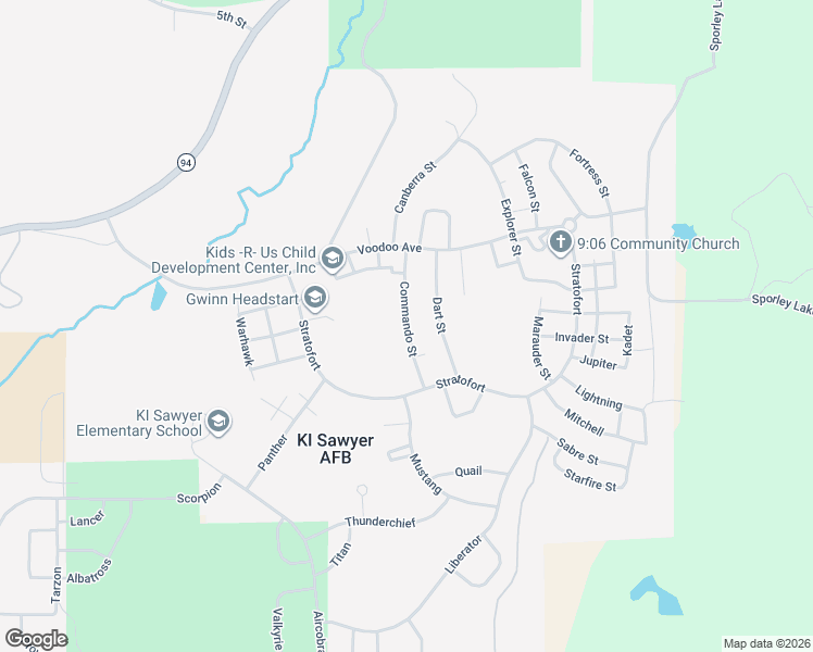 map of restaurants, bars, coffee shops, grocery stores, and more near 317 Commando Street in Gwinn