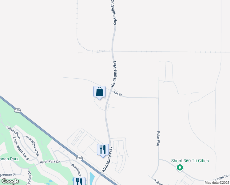 map of restaurants, bars, coffee shops, grocery stores, and more near 2675 1st Street in Richland