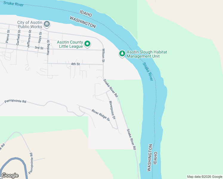 map of restaurants, bars, coffee shops, grocery stores, and more near 150 Snake River Road in Asotin