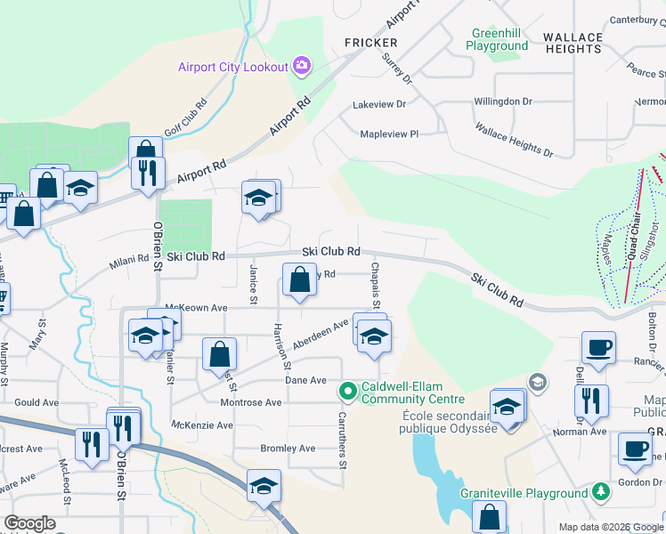 map of restaurants, bars, coffee shops, grocery stores, and more near in North Bay