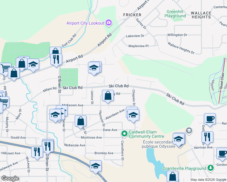 map of restaurants, bars, coffee shops, grocery stores, and more near in North Bay