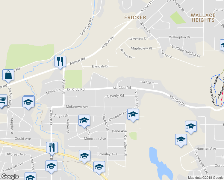 map of restaurants, bars, coffee shops, grocery stores, and more near 457 Ski Club Road in North Bay