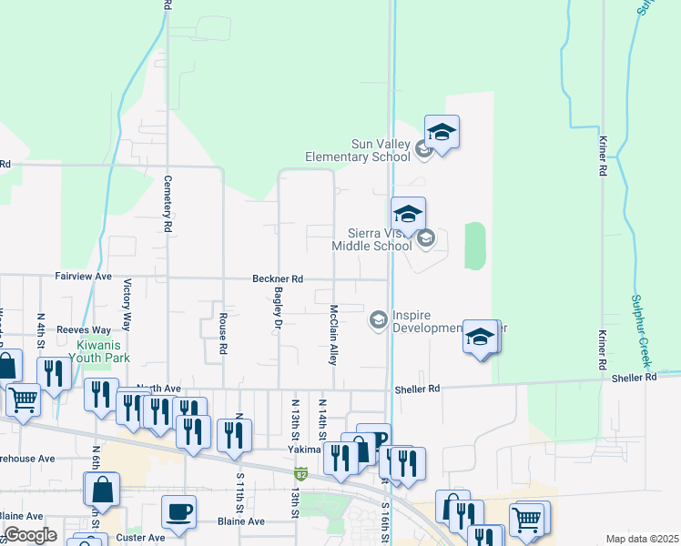 map of restaurants, bars, coffee shops, grocery stores, and more near 810 Hill Avenue in Sunnyside