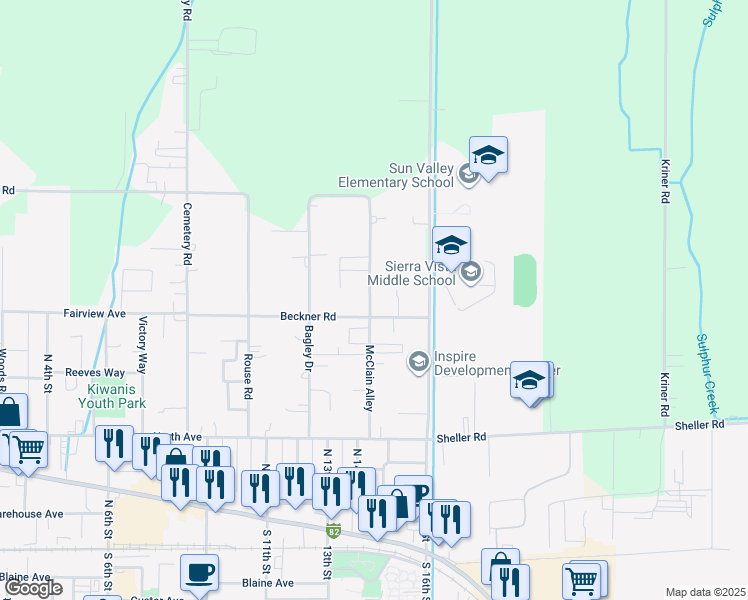map of restaurants, bars, coffee shops, grocery stores, and more near 810 Hill Avenue in Sunnyside