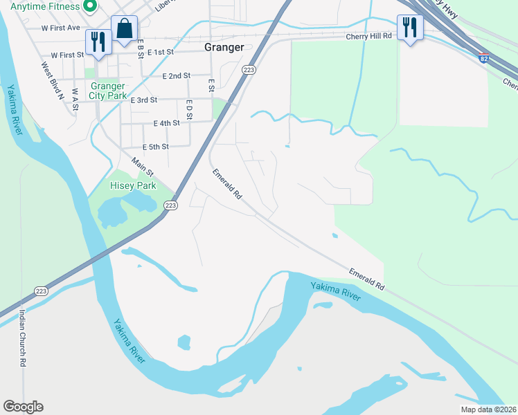 map of restaurants, bars, coffee shops, grocery stores, and more near 191 Temby Ln in Granger