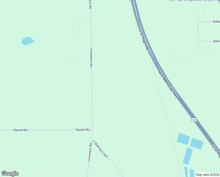 map of restaurants, bars, coffee shops, grocery stores, and more near 11876 Cemetery Road in Solon Springs