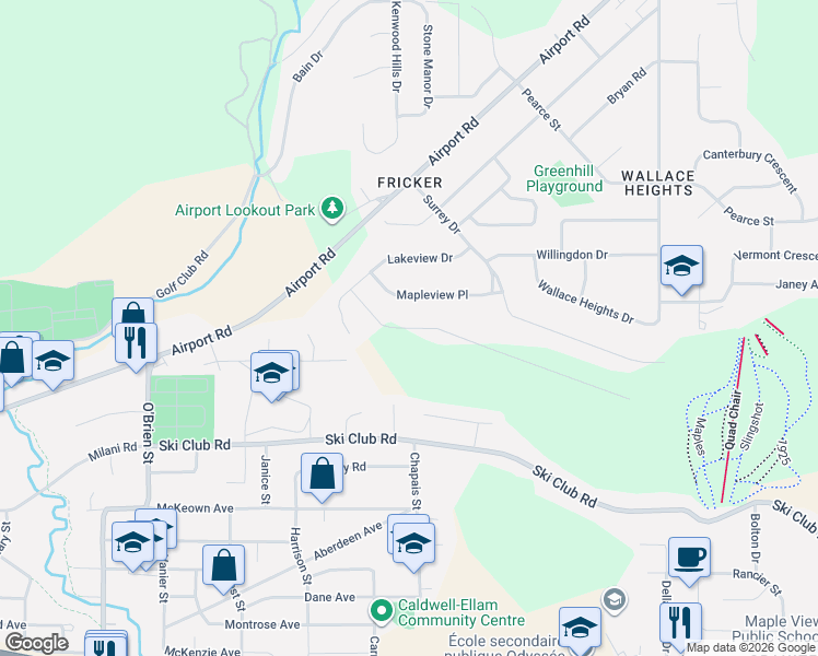map of restaurants, bars, coffee shops, grocery stores, and more near 79 Kenreta Drive in North Bay