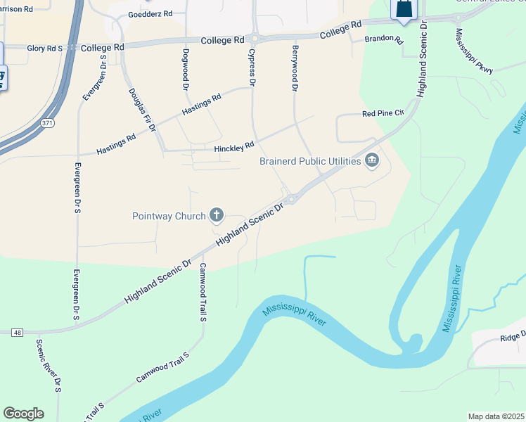 map of restaurants, bars, coffee shops, grocery stores, and more near 7816 Highland Scenic Road in Baxter