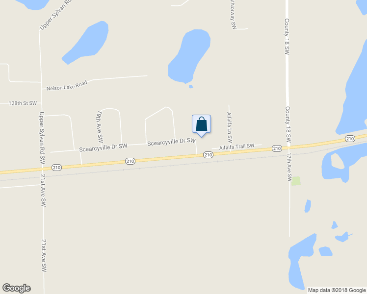 map of restaurants, bars, coffee shops, grocery stores, and more near 1865 Scearcyville Drive Southwest in Pillager