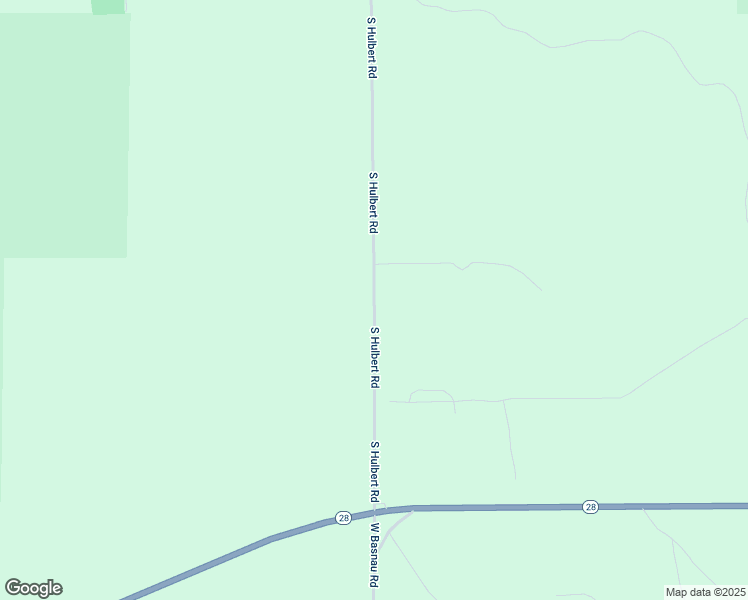 map of restaurants, bars, coffee shops, grocery stores, and more near South Hulbert Road in Eckerman