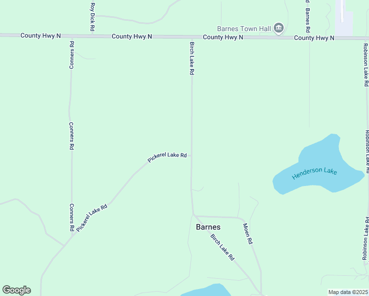 map of restaurants, bars, coffee shops, grocery stores, and more near 52525 Birch Lake Road in Barnes