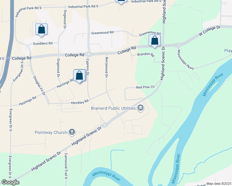 map of restaurants, bars, coffee shops, grocery stores, and more near 8185 Hinckley Court in Baxter