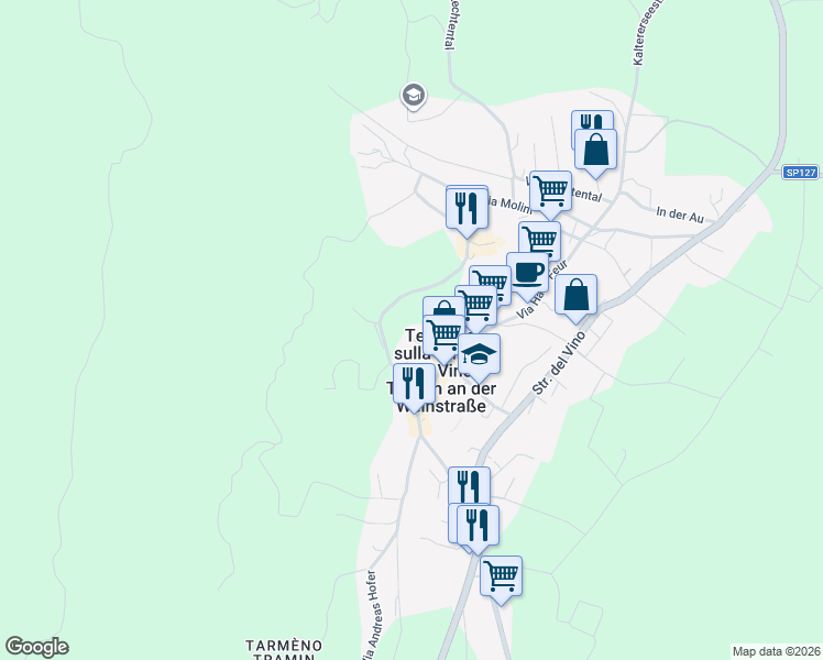 map of restaurants, bars, coffee shops, grocery stores, and more near in Provincia autonoma di Bolzano - Alto Adige