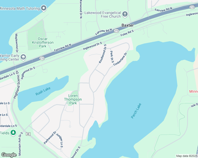 map of restaurants, bars, coffee shops, grocery stores, and more near 13111 Timberlane Drive in Baxter