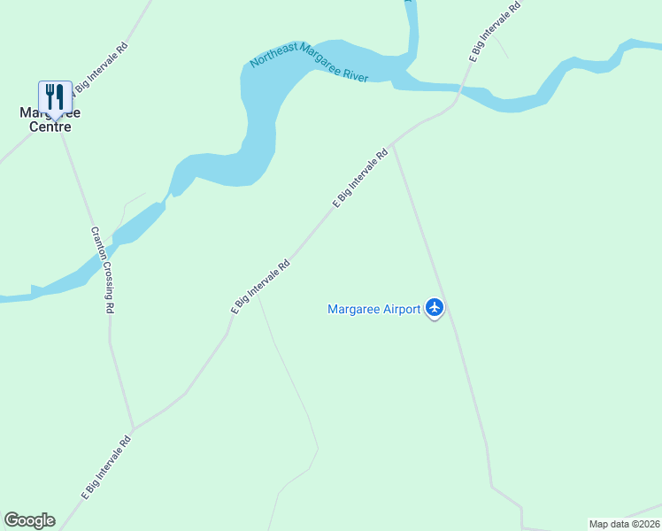 map of restaurants, bars, coffee shops, grocery stores, and more near 538 East Big Intervale Road in Margaree Valley