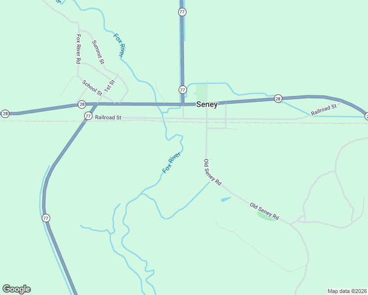 map of restaurants, bars, coffee shops, grocery stores, and more near Old Seney Road in Seney