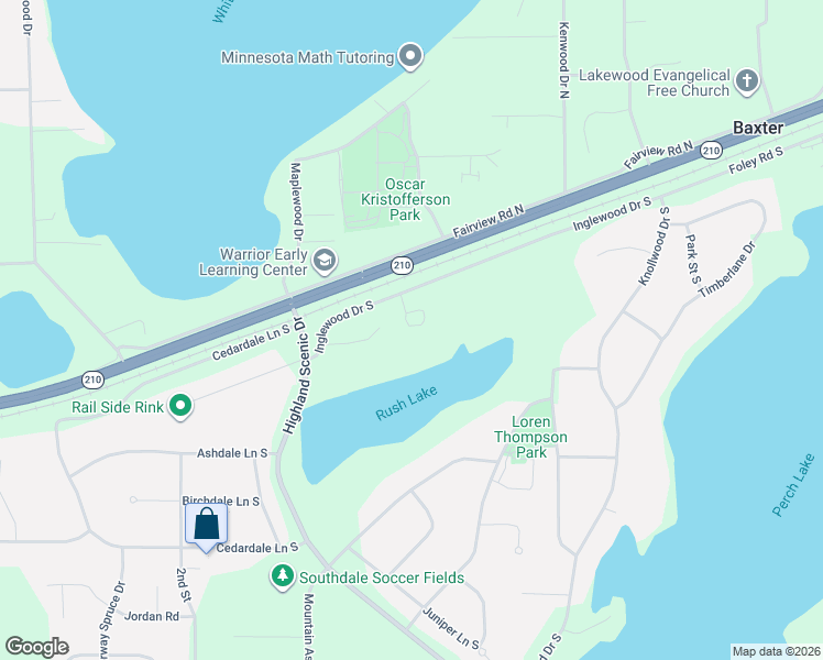 map of restaurants, bars, coffee shops, grocery stores, and more near in Baxter