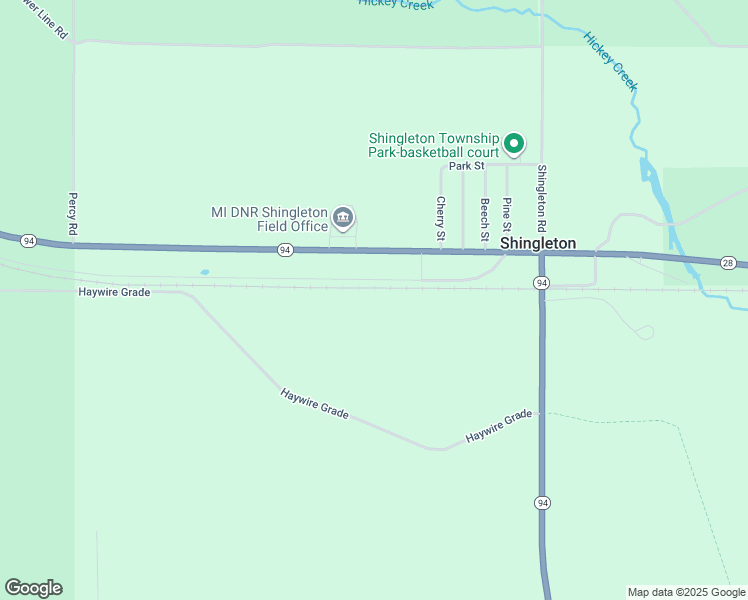 map of restaurants, bars, coffee shops, grocery stores, and more near N5346 Cherry Street in Shingleton
