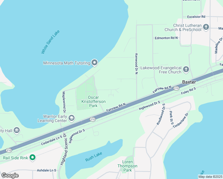 map of restaurants, bars, coffee shops, grocery stores, and more near 5797 Laverne Circle North in Baxter