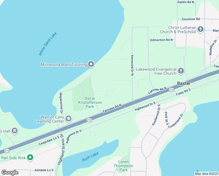 map of restaurants, bars, coffee shops, grocery stores, and more near 5796 Laverne Circle North in Baxter