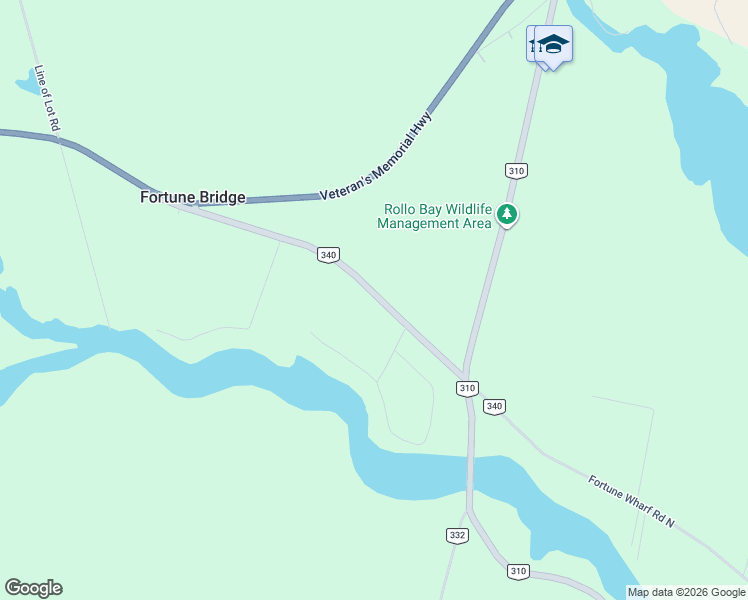 map of restaurants, bars, coffee shops, grocery stores, and more near 141 Fortune Wharf Road North in Souris