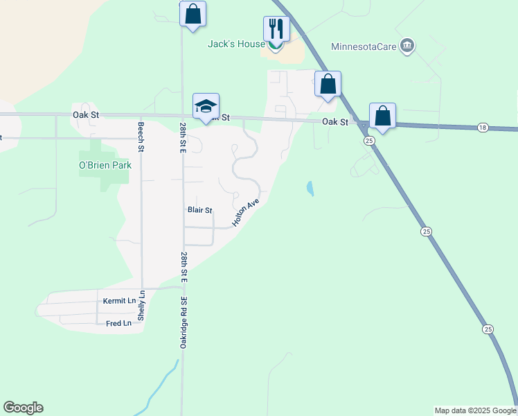 map of restaurants, bars, coffee shops, grocery stores, and more near 917 Holton Avenue in Brainerd