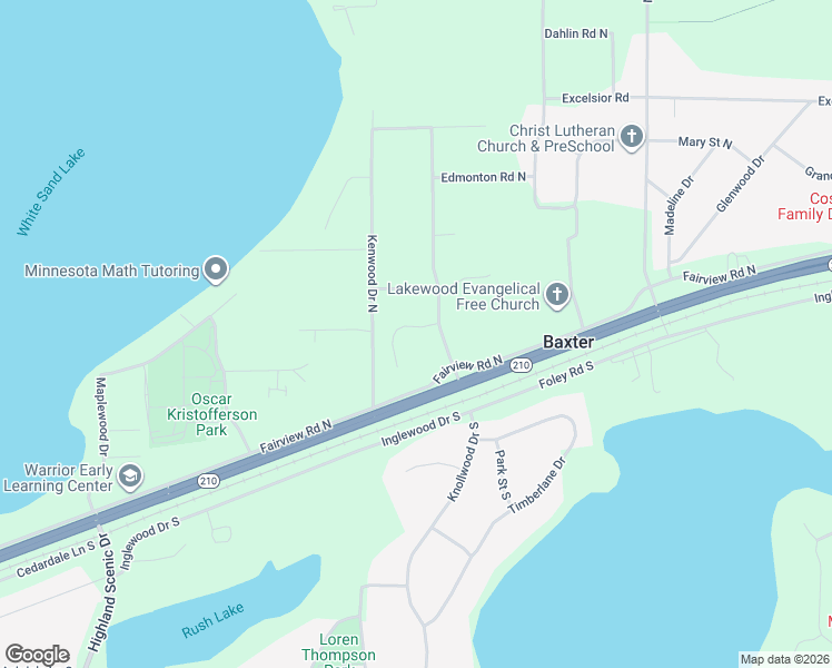 map of restaurants, bars, coffee shops, grocery stores, and more near 6073 Fountain Road in Baxter