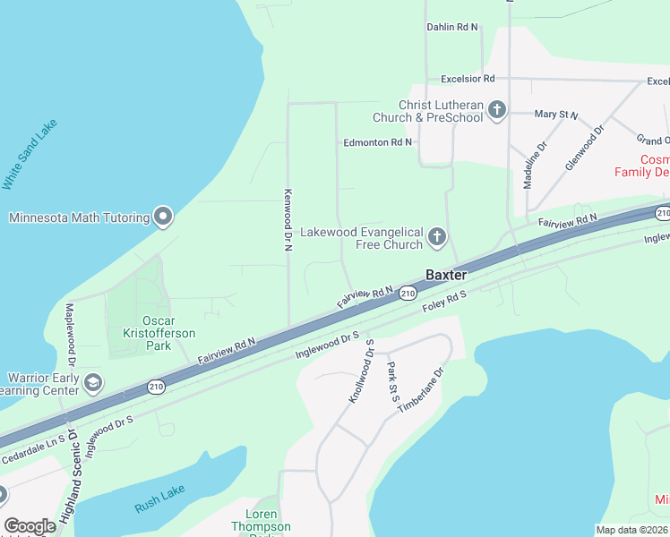 map of restaurants, bars, coffee shops, grocery stores, and more near 6099 Fountain Road in Baxter