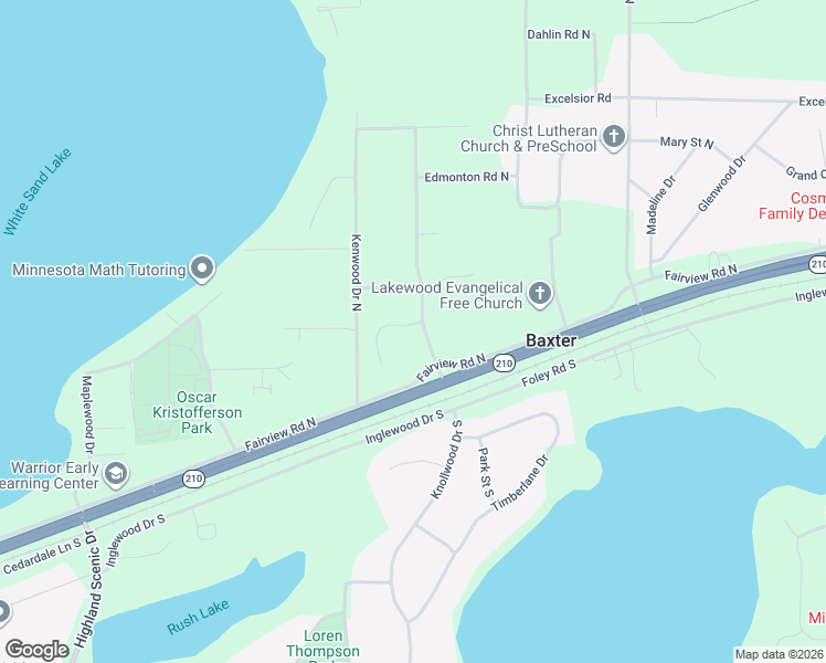 map of restaurants, bars, coffee shops, grocery stores, and more near 6099 Fountain Road in Baxter