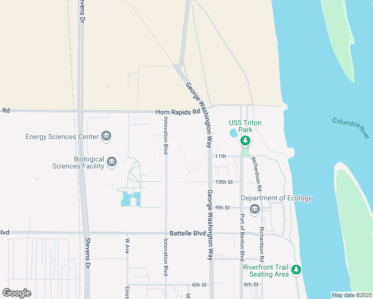 map of restaurants, bars, coffee shops, grocery stores, and more near 3320 Innovation Boulevard in Richland