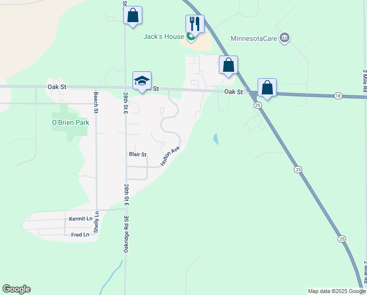 map of restaurants, bars, coffee shops, grocery stores, and more near 917 Holton Avenue in Brainerd