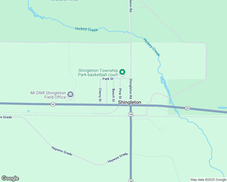 map of restaurants, bars, coffee shops, grocery stores, and more near Beech Street in Shingleton