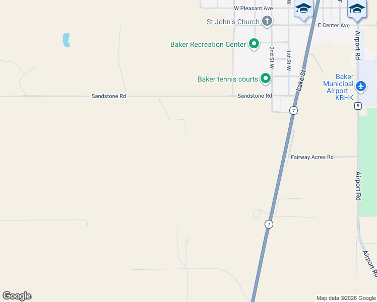 map of restaurants, bars, coffee shops, grocery stores, and more near in Baker