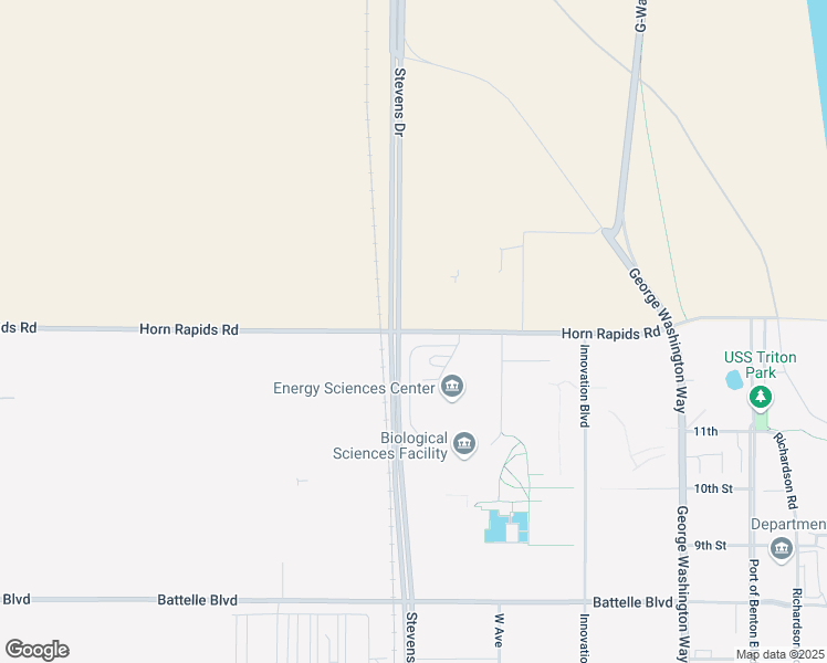 map of restaurants, bars, coffee shops, grocery stores, and more near 820 Horn Rapids Road in Richland