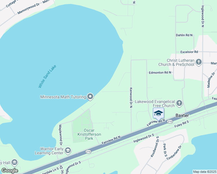 map of restaurants, bars, coffee shops, grocery stores, and more near 13757 Kenwood Court North in Baxter