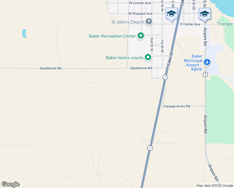 map of restaurants, bars, coffee shops, grocery stores, and more near in Baker