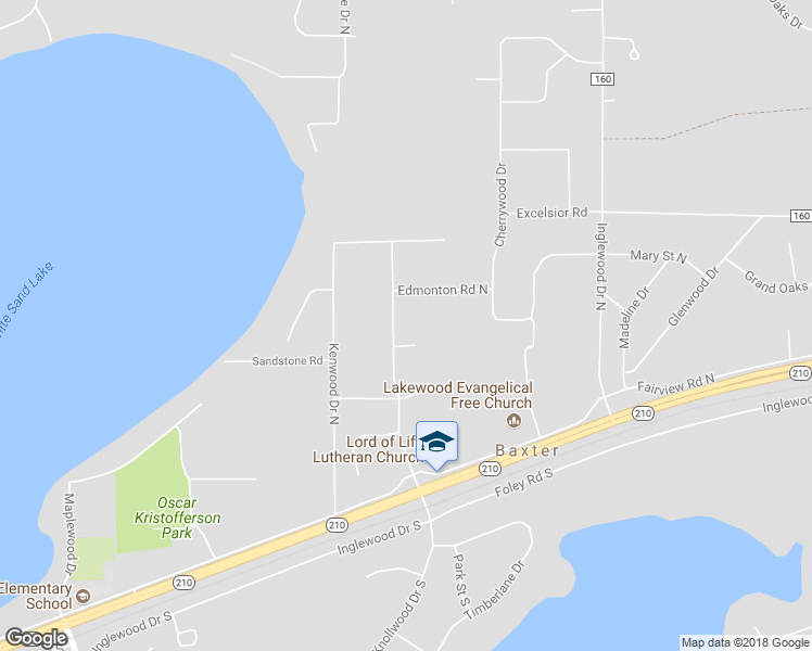 map of restaurants, bars, coffee shops, grocery stores, and more near 13784 Knollwood Drive in Baxter