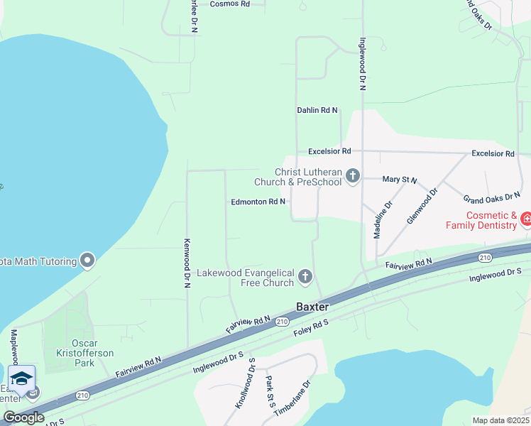 map of restaurants, bars, coffee shops, grocery stores, and more near 6190 Edmonton Road North in Baxter