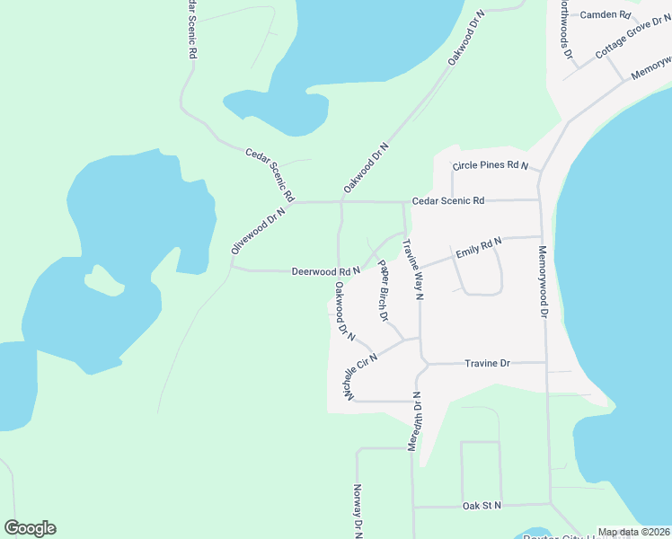 map of restaurants, bars, coffee shops, grocery stores, and more near 13904 Oakwood Drive North in Baxter