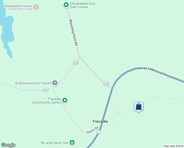 map of restaurants, bars, coffee shops, grocery stores, and more near 67 Prince Edward Island 218 in Mount Stewart