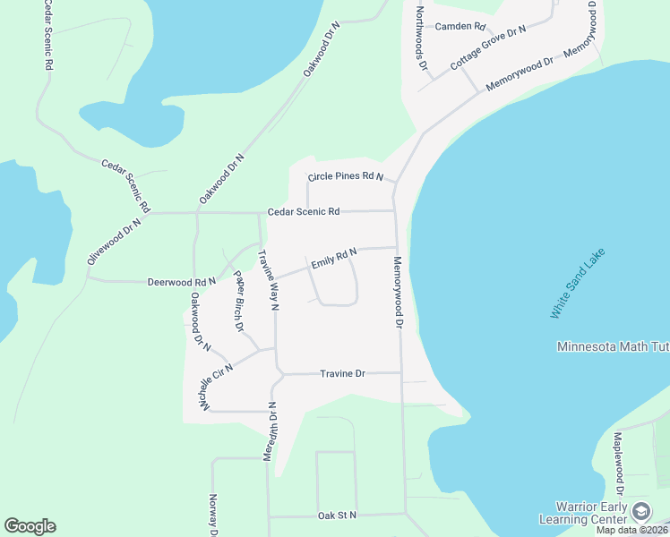 map of restaurants, bars, coffee shops, grocery stores, and more near 4845 Emily Road North in Baxter